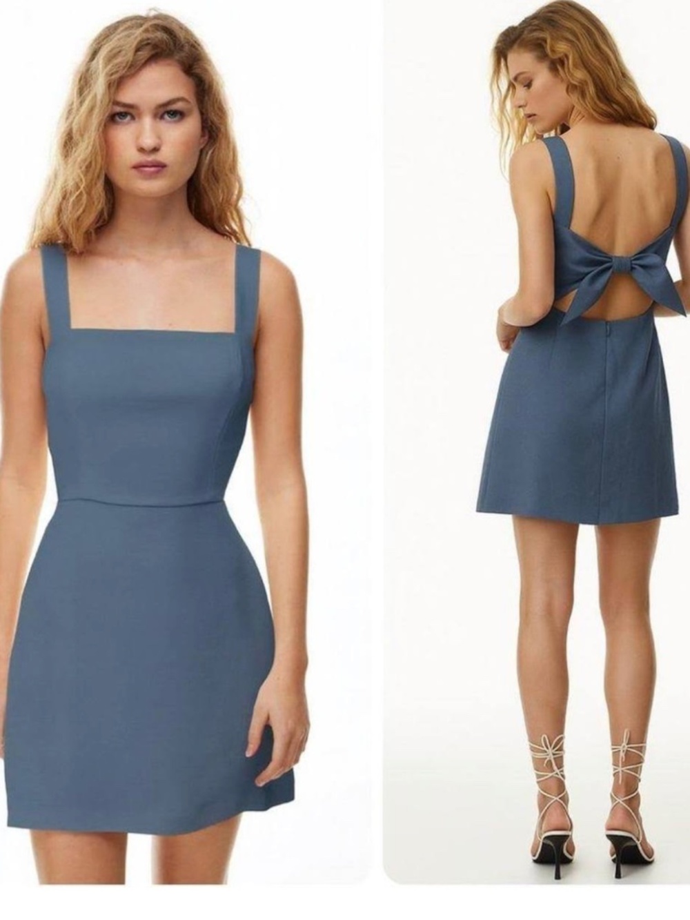 Aritzia Wilfred Aperture Tie-Back Square Neckline Mini Dress